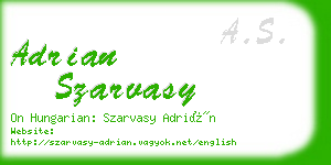 adrian szarvasy business card